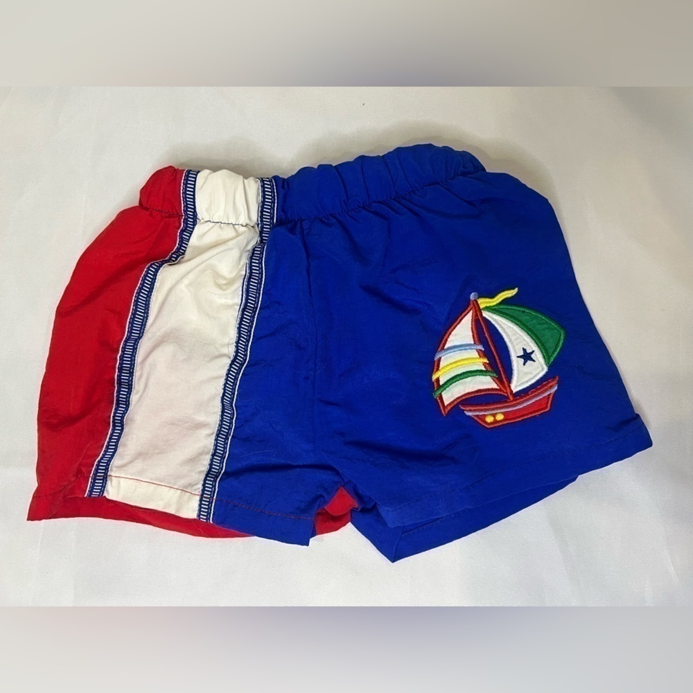 Wave Zone 6-9 month Baby Boy Swim Trunks with Sailboat Embroiders